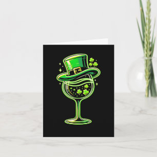 St Patrick's Day Shamrock Wine Gl For Womens Mens Card