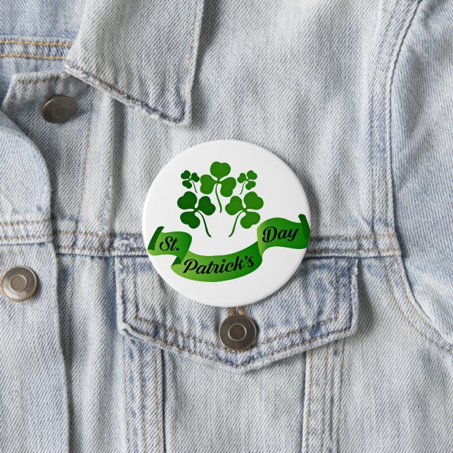 St. Patrick's Day shamrocks 3 Inch Round Button (In Situ)