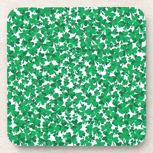 St Patrick's Day Shamrocks Coaster (Front)