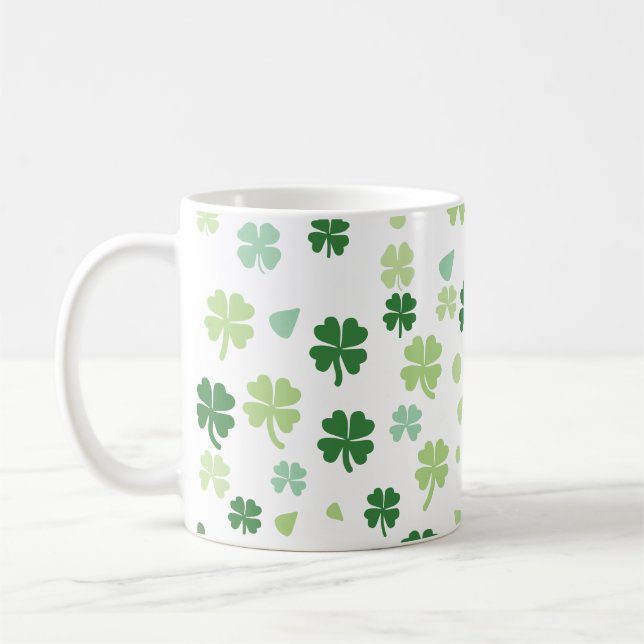 St. Patrick's Day Shamrocks Coffee Mug (Left)