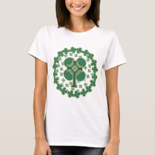 St Patricks Day Shamrocks Cross T-Shirt
