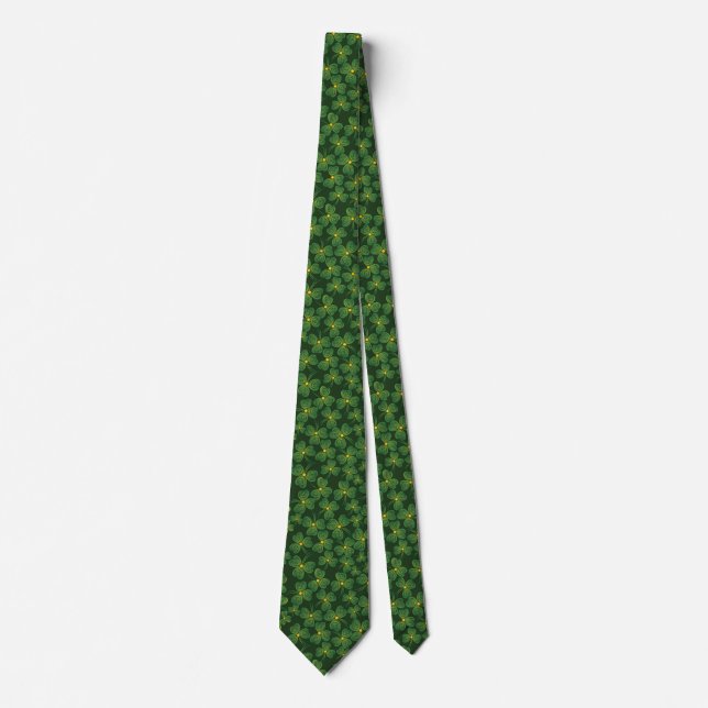 St. Patrick's Day Shamrocks Design Tie (Front)