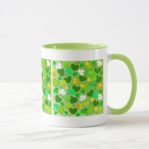 St. Patrick's Day Shamrocks et coeurs Mug