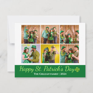 St. patrick's day Shamrocks family photo Collage Holiday Card