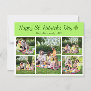 St. patrick's day Shamrocks family photo Collage  Holiday Card