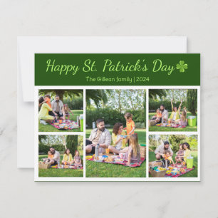 St. patrick's day Shamrocks family photo Collage  Holiday Card