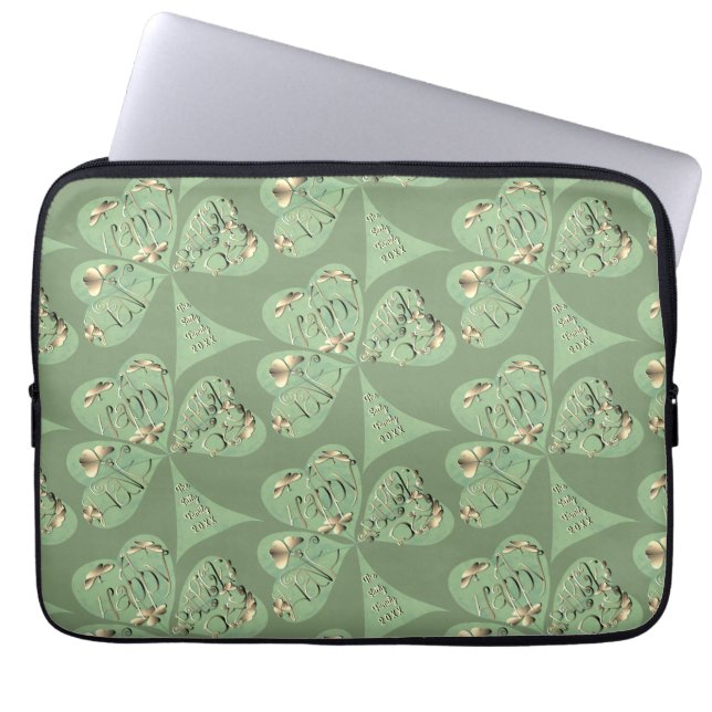 St. Patrick's Day Shamrocks  Laptop Sleeve (Front)