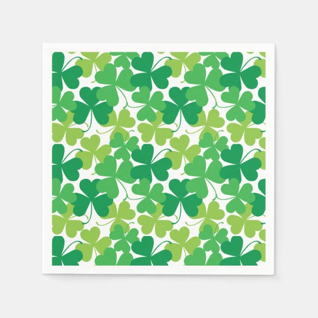St. Patrick's day Shamrocks Print Napkins (Front)