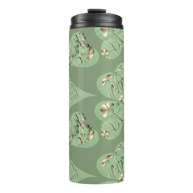 St. Patrick's Day Shamrocks Thermal Tumbler (Front)