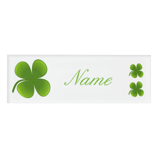 St Patrick's Day Shamrocks Thunder_Cove Name Tag (Front)