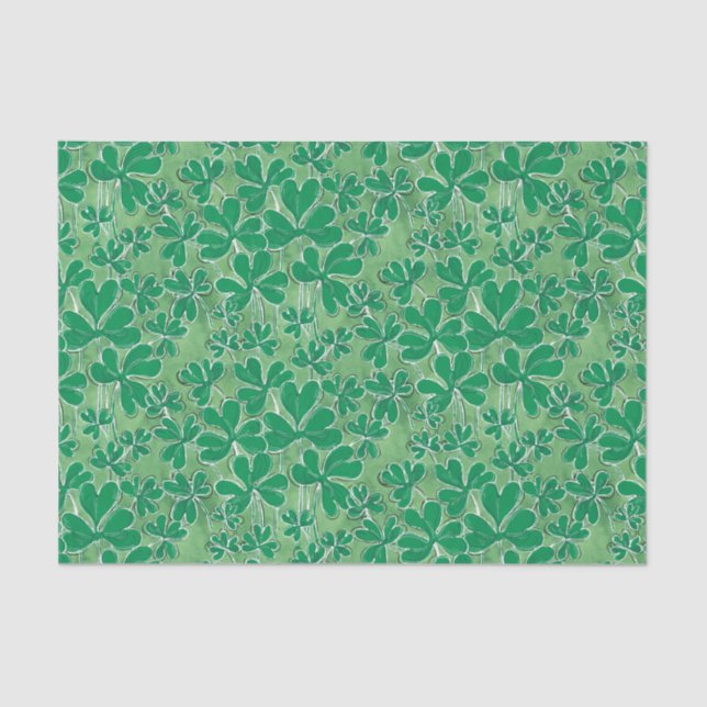 St. Patrick's Day Shamrocks Tissue Paper (Front)