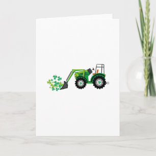 St. Patrick's Day Shamrocks Tow Truck For Boy Kids Card