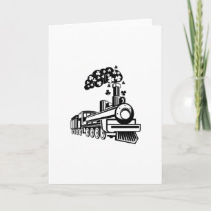 St Patrick's Day Shamrocks Train Cute For Kids Card