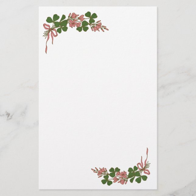 ST. PATRICK'S DAY /Shamrocks ,white Stationery (Front)