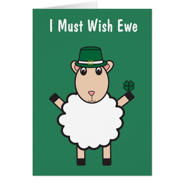 St. Patrick's Day Sheep Wish Ewe Funny Personnalis (Devant)