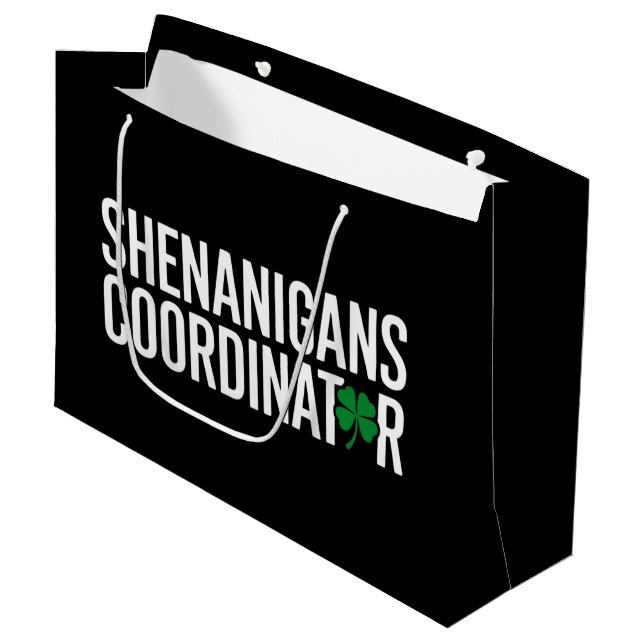St. Patrick's Day Shenanigan Coordinator Large Gift Bag (Front Angled)