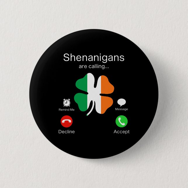 St Patricks Day Shenanigans 1 2 Inch Round Button (Front)