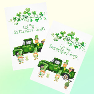 St. Patrick's Day Shenanigans Begin Truck Gnomes Postcard
