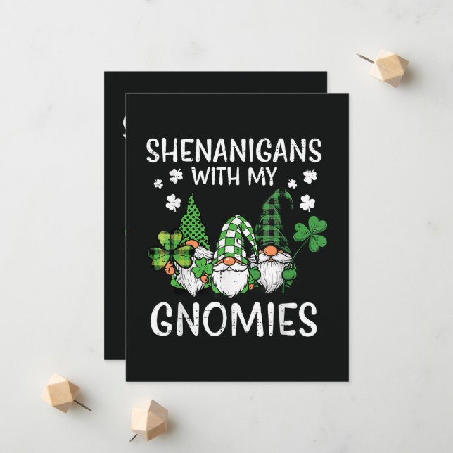 St Patricks Day Shenanigans with Gnomies Gnome Announcement (Front/Back In Situ)