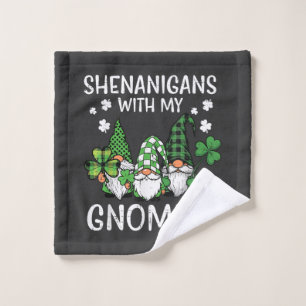 St Patricks Day Shenanigans with Gnomies Gnome Wash Cloth
