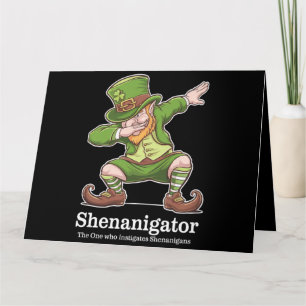 St Patricks Day Shenanigator Dabbing Leprechaun Card