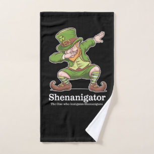 St Patricks Day Shenanigator Dabbing Leprechaun Hand Towel
