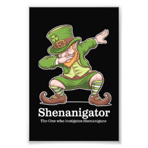 St Patricks Day Shenanigator Dabbing Leprechaun Photo Print