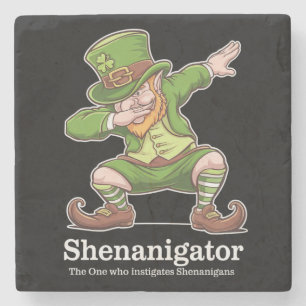 St Patricks Day Shenanigator Dabbing Leprechaun Stone Coaster
