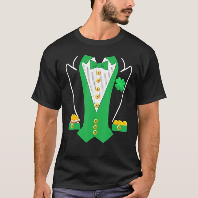 St Patricks Day Shirt Irish Tuxedo Childs Leprecha (Front)