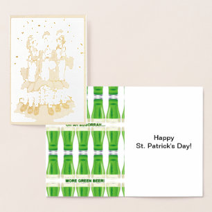 St. Patrick's Day Singing Irish with Beer, ZKOA Foil Card