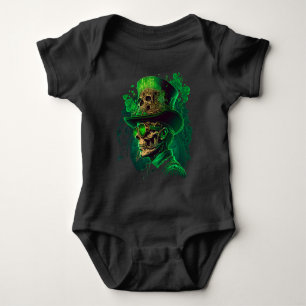 St. Patrick's Day Skeleton Baby Black Bodysuit