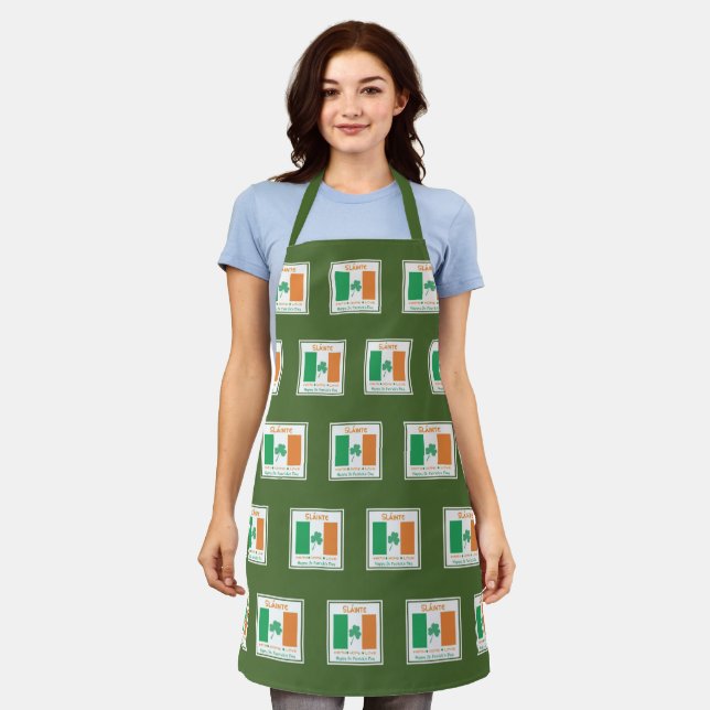 ST PATRICK'S DAY | Sláinte | Shamrock | Irish Apron (Worn)