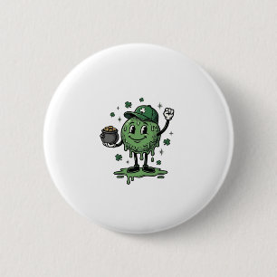 St Patricks Day Slime Mascot Vintage Vector Shirt_ 2 Inch Round Button