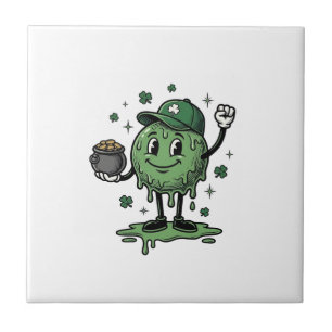 St Patricks Day Slime Mascot Vintage Vector Shirt_ Tile