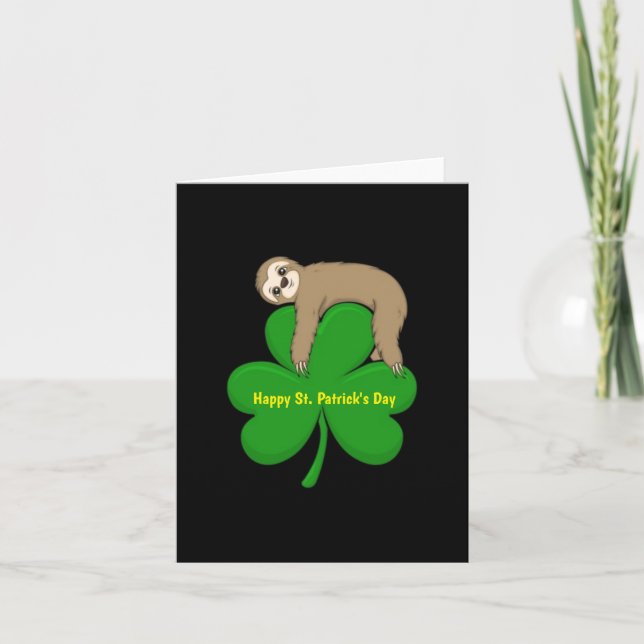 St. Patrick's Day Sloth holiday card (Front)