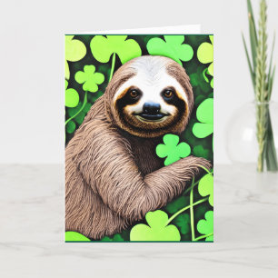 St. Patrick's Day Sloth Holiday Card