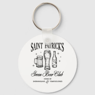 St. Patricks Day Social Club Green Beer St. Paddys Keychain