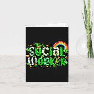 St patrick's day social worker lucky shamrock card