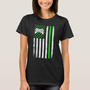 St Patrick's Day Sport Video Game Shamrock Retro U T-Shirt