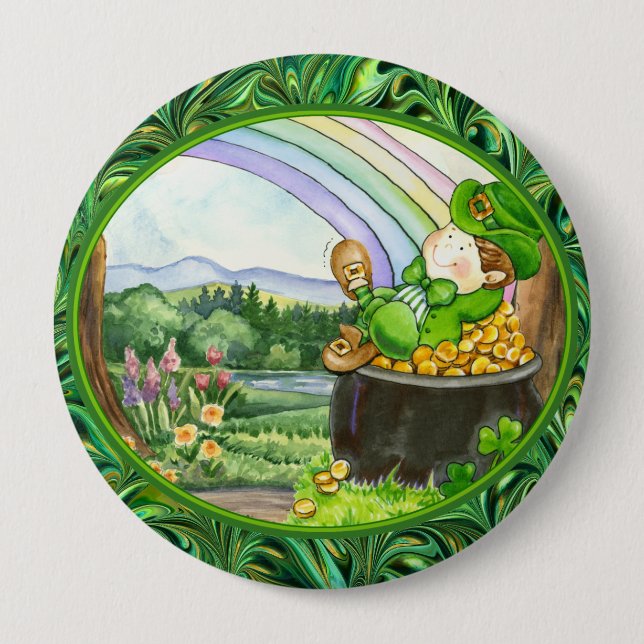 St. Patrick's Day - SRF 4 Inch Round Button (Front)