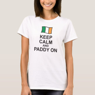 St Patricks Day T-Shirt KEEP CALM and PADDY ON fla