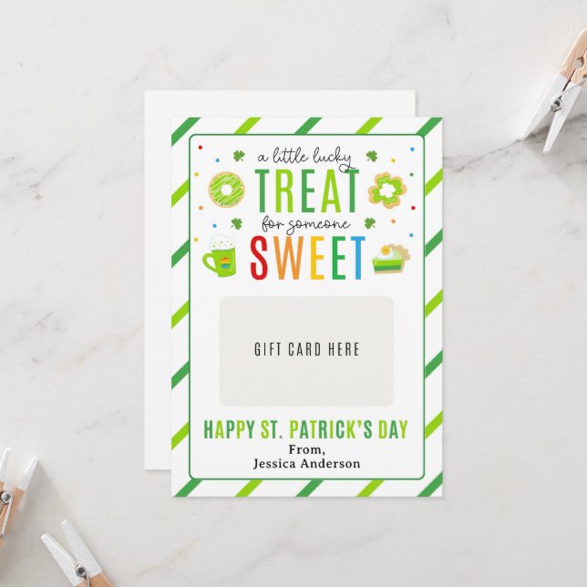 St. Patrick's Day Teacher Appreciation Gift Card (Front/Back In Situ)
