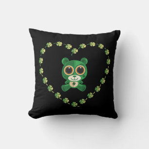 St. Patrick's Day Teddy Bear Throw Pillow