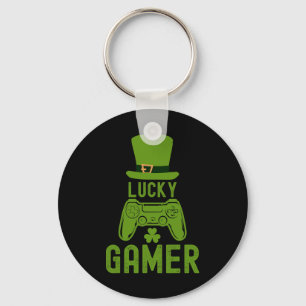 St Patricks Day Tee Shamrock St Patrick Lucky Game Keychain