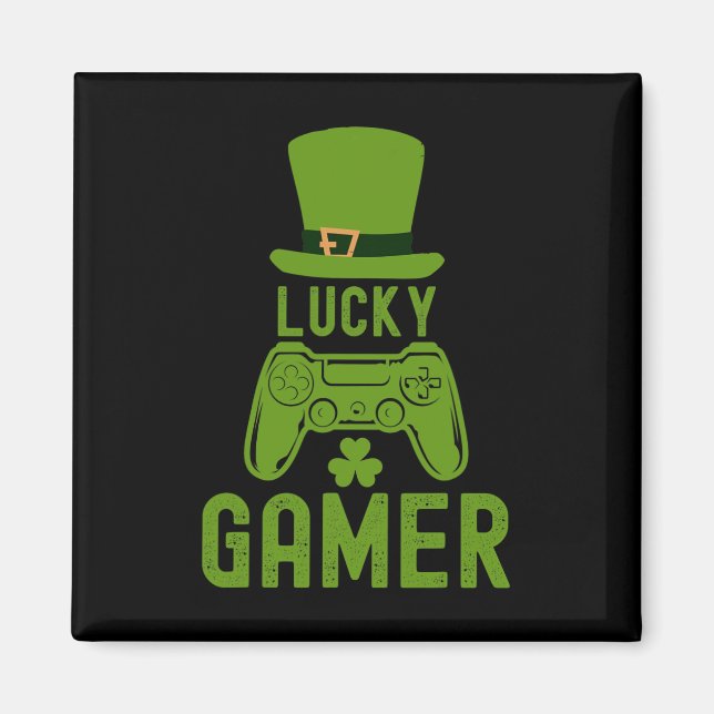 St Patricks Day Tee Shamrock St Patrick Lucky Game Magnet (Front)