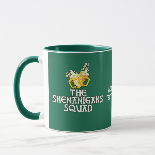 St Patrick's Day The Shenanigans Squad Irish Beer Mug (Left)