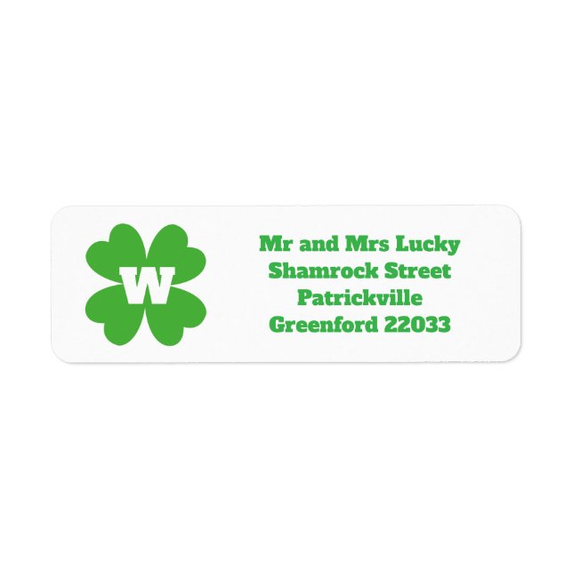 St Patrick's Day Themed Address Label (Front)