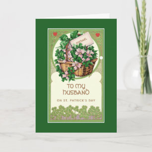 St. Patrick's Day to Husband Religious Shamrocks Card