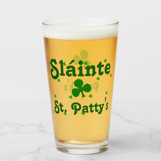 St.Patrick's day toast Cheer:Sláinte Glass (Front Filled)