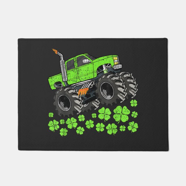 St Patricks Day Toddler Lucky Monster Truck Doormat (Front)